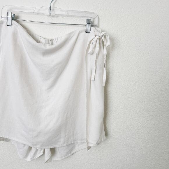 [Old Navy] White Linen Blend High Rise Front Wrap Mini Skort NWT Sz XL Tall XLT - Picture 9 of 11